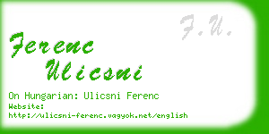 ferenc ulicsni business card